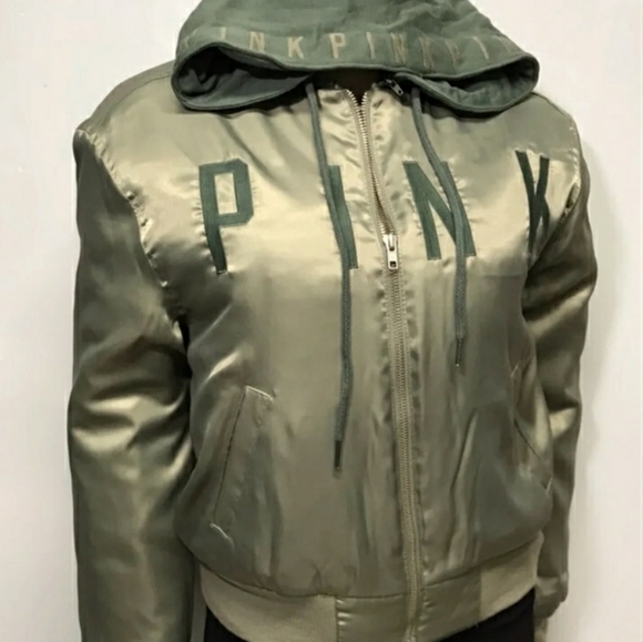 PINK Victoria's Secret Jackets & Blazers - VS PINK Limited Edition Hooded Bomber Jacket